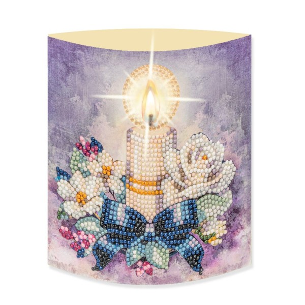 Diamond-Painting-Aufstellkarte mit LED-Licht, Kondolenz-Kerze, inkl. Timer