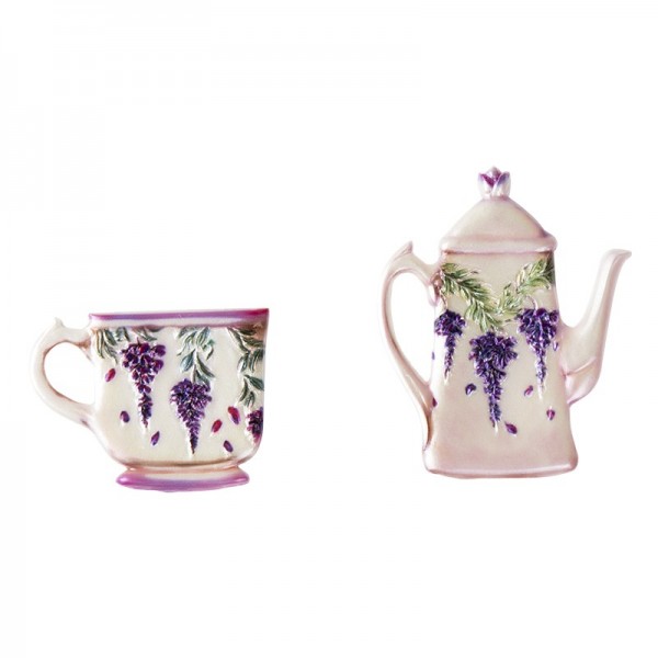 Wachsornamente, Tasse & Kanne 5, Kaffee/Tee, 2 Stück