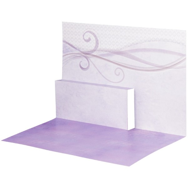 Pop-Up-Grußkarten-Einleger, gefaltet 11 x 15,5 cm, Schwung, violett