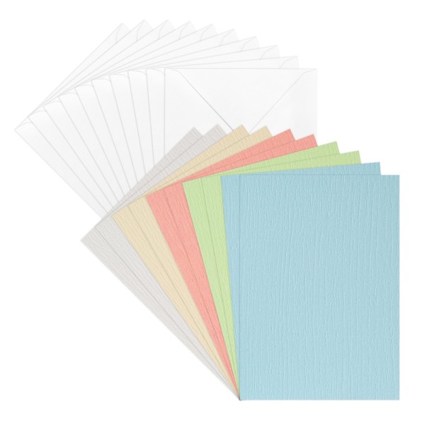 Grußkarten & Umschläge, Textur 6, 11,5cm x 16,5cm, 5 Farben, Farbsortierung 1, 20-teilig