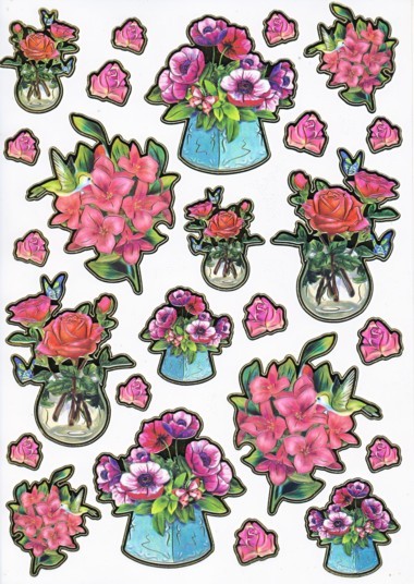 Ultra Gloss Sticker Bogen, Rose & Lilie