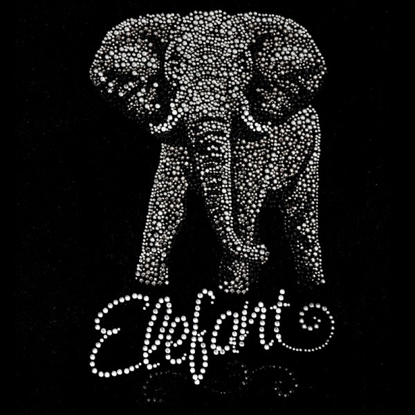 Bügelstrass-Design, DIN A4, mehrfarbig, Elefant