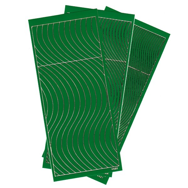 Sticker, Schwung-Linien, 3 Bogen, grün