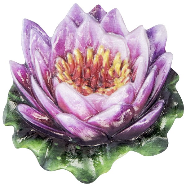 Wachsornament Seerose 3, farbig, geprägt, 7cm
