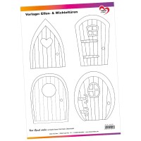 Vorlage: Elfen- und Wichteltüren, DIN A4 | 50 Cent-Artikel | Bastel