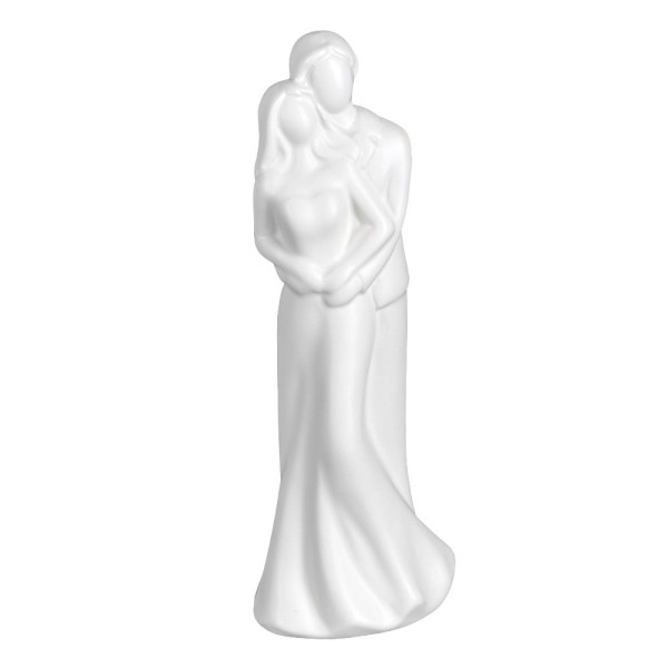 Deko-Figur, Brautpaar 1, 20,8cm x 7,5cm x 6cm, matt-weiß