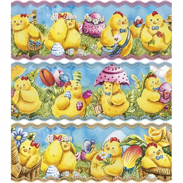 Zauberfolien "Fröhliche Küken", Schrumpffolien für Eier mit 6cm x 4,5cm, 5,5cm hoch, 6 Stück