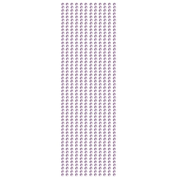 Glitzerstein-Bordüren, selbstklebend, Ø4mm, 29cm, 12 Stk., violett