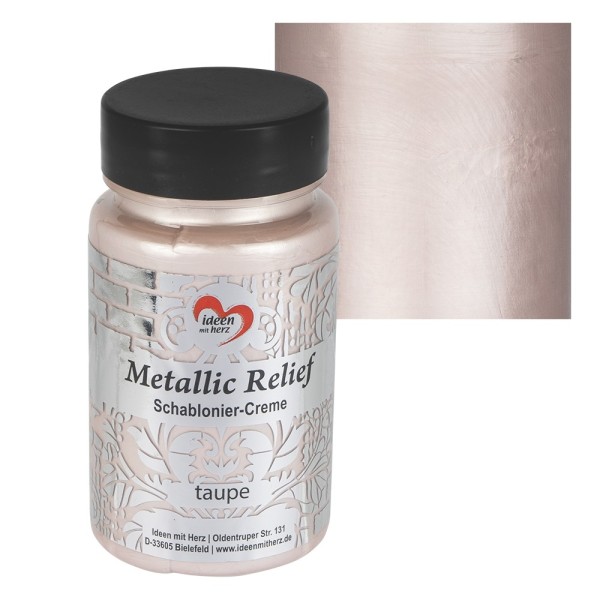 Metallic Relief, Schablonier-Creme, taupe, 90ml