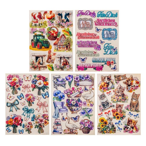 Motiv-Holz-Laserbogen, Sommervielfalt 2, DIN A4, 2mm stark, farbig bedruckt, ...