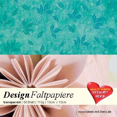 Design Faltpapier, transparent, 10 x 10 cm, 60 Blatt