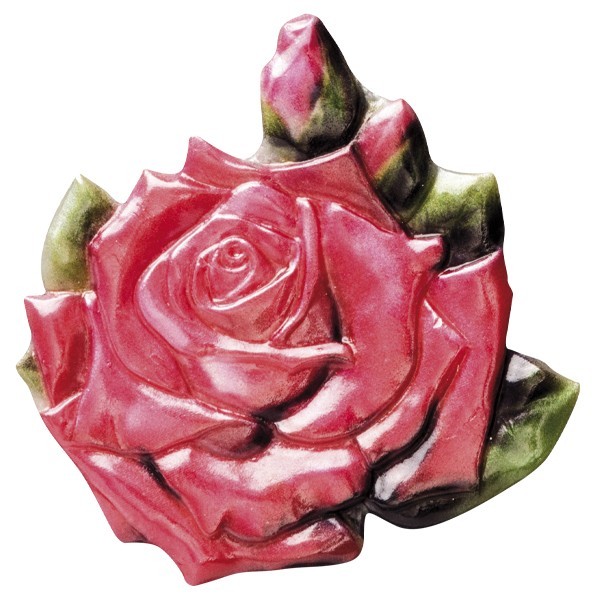 Wachsornament Rosengarten 10, farbig, geprägt, 6-7cm