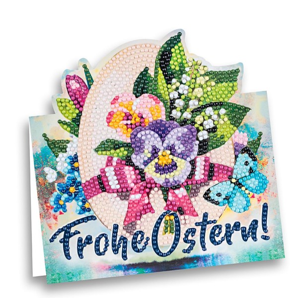 Diamond-Painting-Aufstellkarte, Frohe Ostern!, 16,3cm x 16cm, inkl. Zubehör