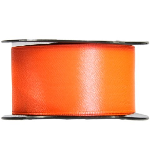 Satin-Schleifenband mit Drahtkante, 39mm x 10m, neonorange