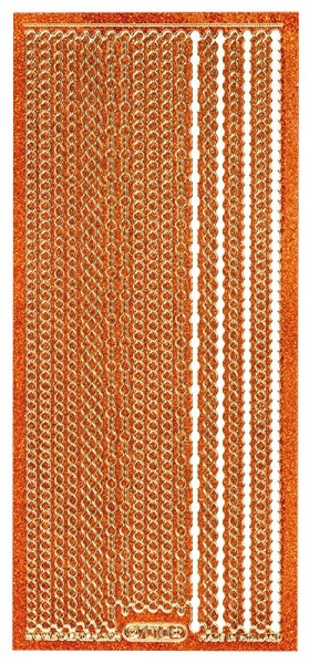 Microglitter-Sticker, Perlen-Bordüren, 3mm, orange