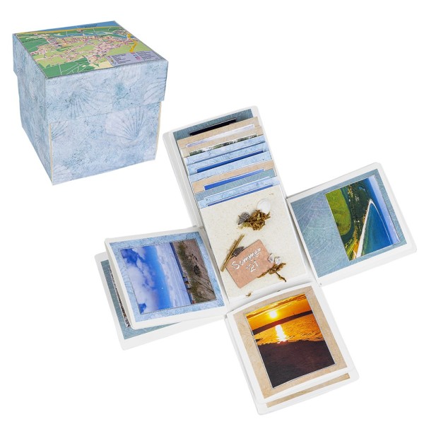 Überraschungsbox, mit Album, 12,5cm x 12,5cm x 12,5cm, weiß