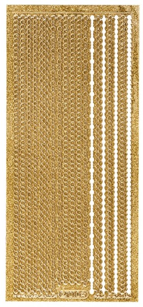 Microglitter-Sticker, Perlen-Bordüren, 3mm, gold