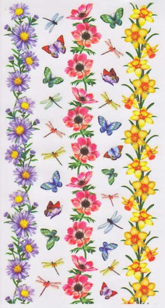 Rubbel Sticker Bogen, Blumenbordüren 5