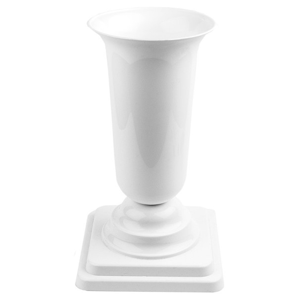 Pokal-Vase, Ø12,5cm, 27cm hoch, weiß