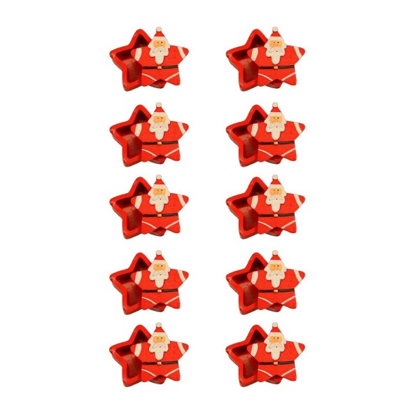 Deko-Sternenschachtel im Nikolausdesign, Steinharz, 6cm x 6,5cm, 10 Stück