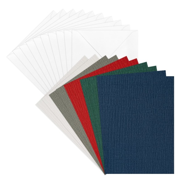 Grußkarten & Umschläge, Textur 6, 11,5cm x 16,5cm, 5 Farben, Farbsortierung 2, 20-teilig