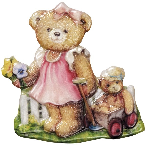 Wachsornament Teddy 4, farbig, geprägt, 7-8cm
