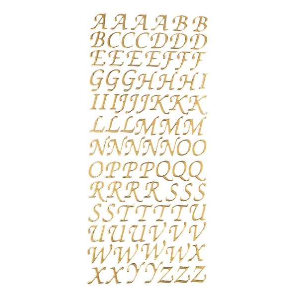 Sticker, Alphabet, Großbuchstaben, Perlmuttfolie, gold
