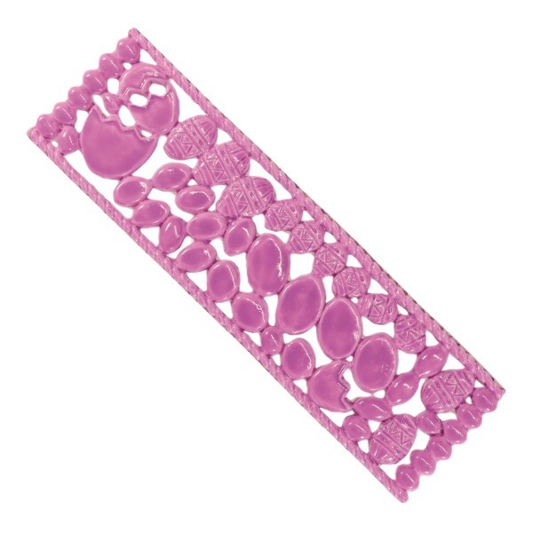 Wachsornament-Platte Ostereier, 5 x 16 cm, rosa