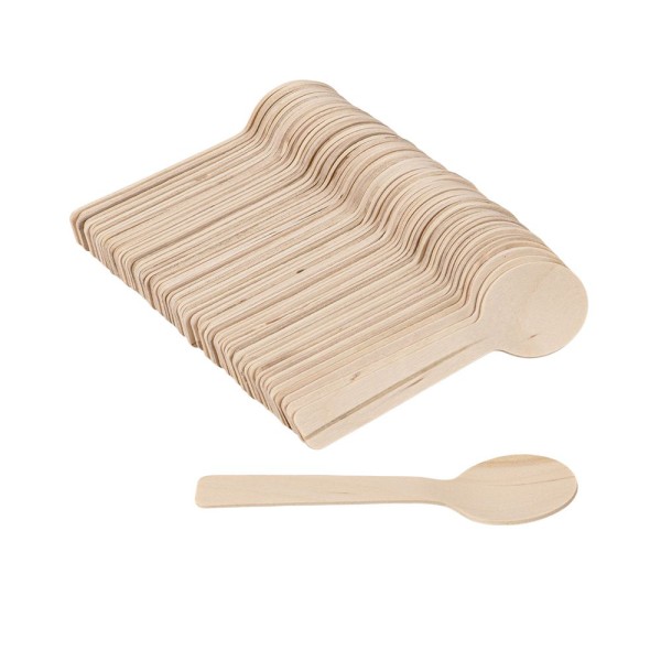 Holzlöffel, klein, 10cm lang, 2,7cm breit, natur, 70 Stück