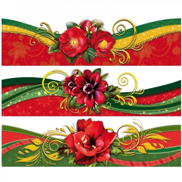 Zauberfolien "Winterblüten mit Schwung 1", Schrumpffolien für Ø8cm, 7,5cm hoch, 6 Stück