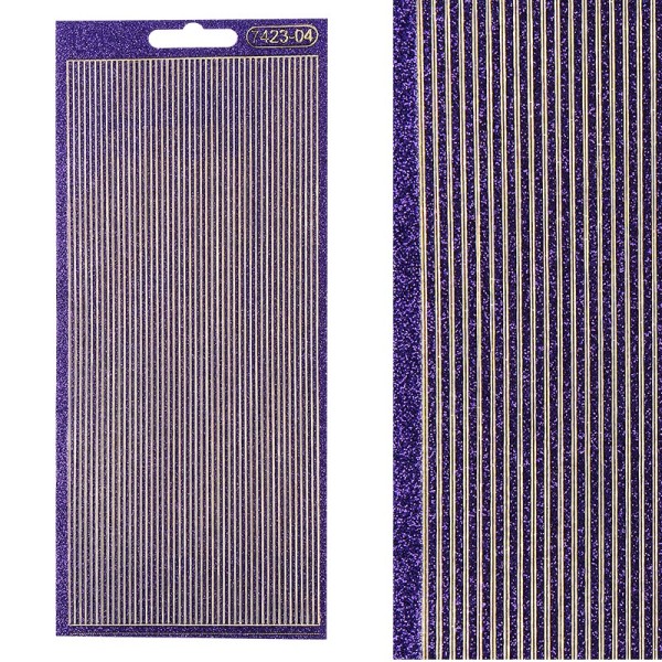 Microglitter-Sticker, Linien, 2mm, violett