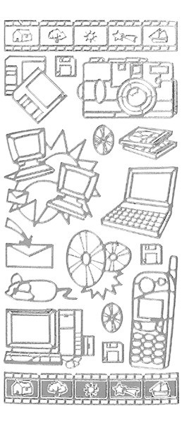 Sticker, Motiv PC, Foto etc., silber