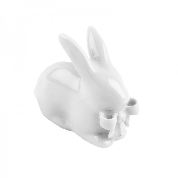 Deko-Hase, Porzellan, Design 1, weiß