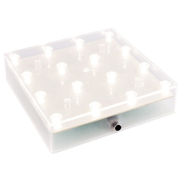 LED-Leuchtsockel, Light Base, quadratisch, 12,7cm x 12,7cm, 3,2cm hoch, 16 LEDs, warmweiß