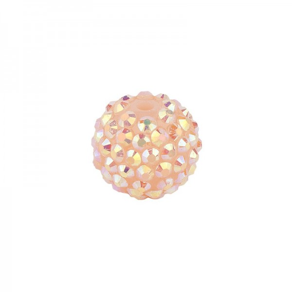 Kristall-Perlen, Ø10 mm, 10 Stück, lachs-irisierend