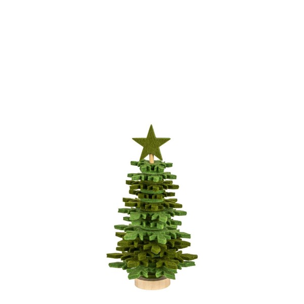 Filz-Tannenbaum zum Zusammenbauen, grün, Ø 10cm, 17,5cm hoch, 26-teilig