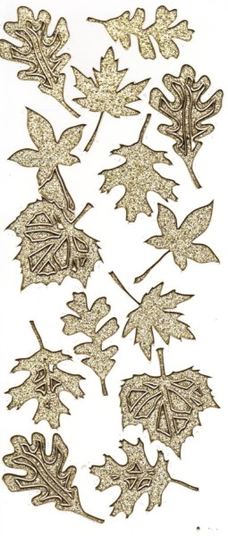 Microglitter-Sticker, Blätter, gold