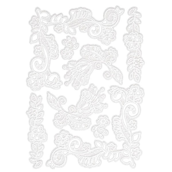 Velours-Stickerbogen, 15cm x 11cm, Ornamentik, Design 7