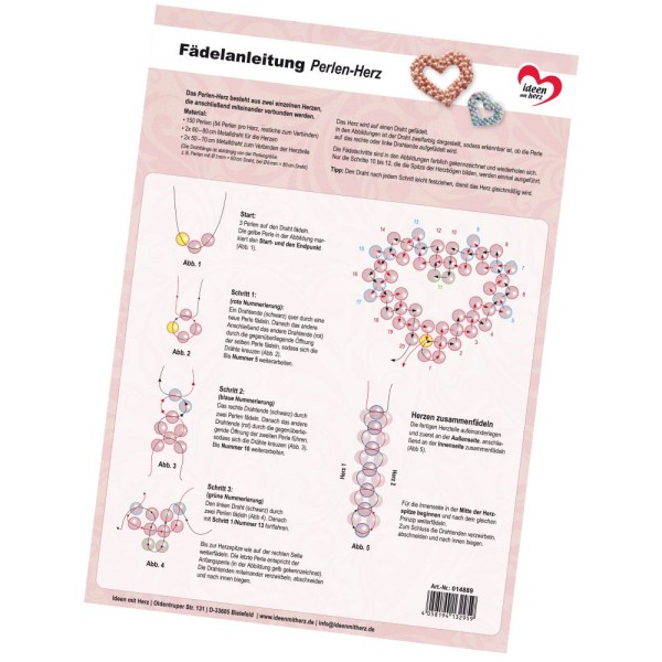 Fädelanleitung: Perlen-Herz, DIN A4
