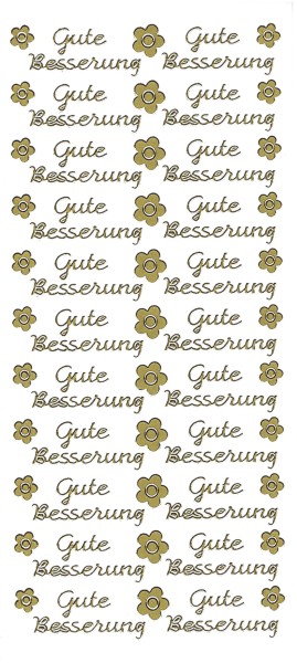 Sticker, Schrift, Gute Besserung, gold