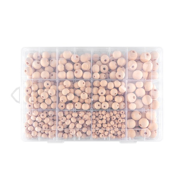 Ideen Mit Herz Holzperlen Set – 1050 Stück In 5 Größen (6-14mm), Mit Aufbewahrungsbox Für DIY Schmuck & Basteln