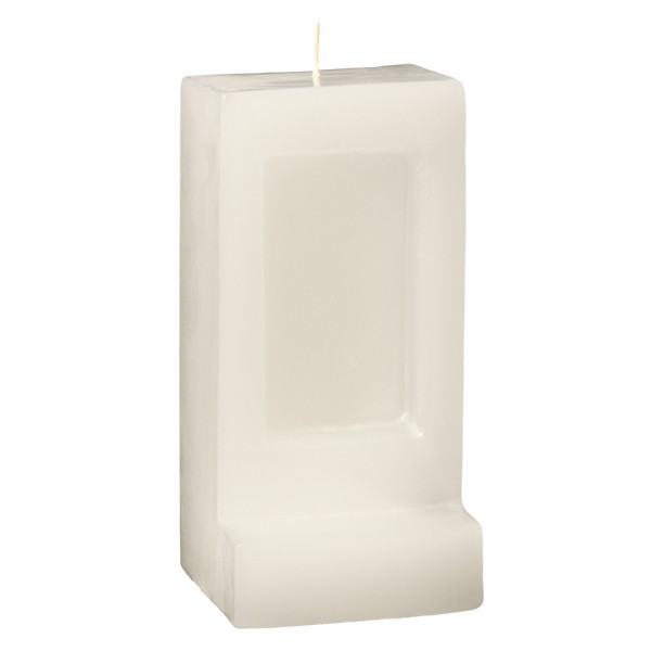 Portal-Kerze mit Stufe, ca. 14 x 7 cm, weiß, 4 Stück, OUTLET-SET
