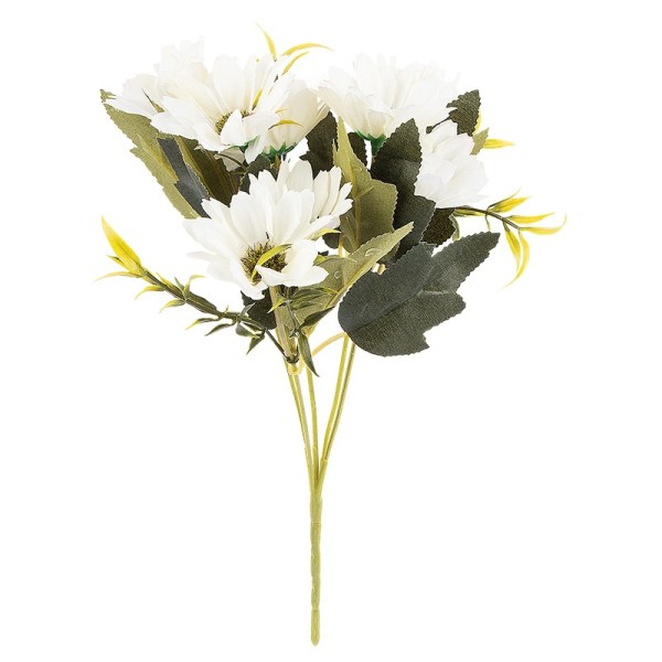 Blütenbusch, Margeriten, 28cm hoch, 10 große Blüten Ø 4cm, weiß