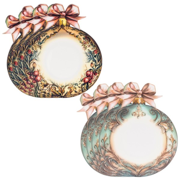 Motiv-Windradfolien, Weihnachtskugeln 3, 19,3cm x 23,3cm, 500µ, 2 Designs, 8 Stück