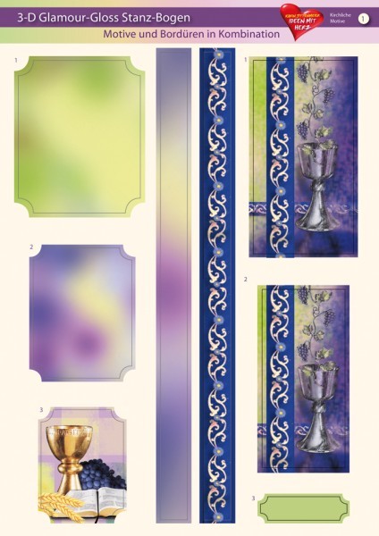 3-D GlamourGloss Bogen, kirchliche Motive, DIN A4, Motiv 1