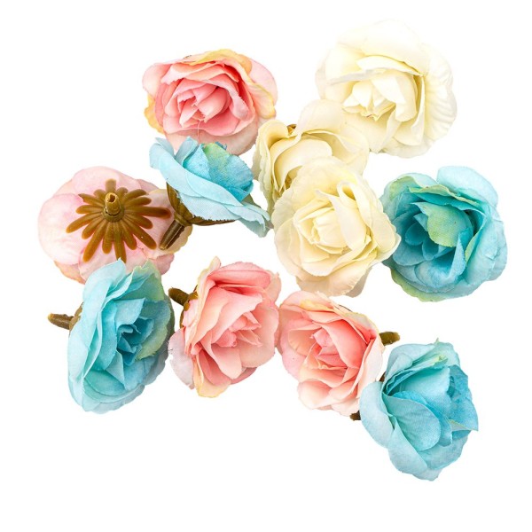 Deko-Blüten, Farbmix 10, Ø 4cm, verschiedene Farben, 11 Stück