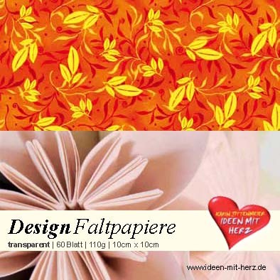 Design Faltpapier, transparent, 10 x 10 cm, 60 Blatt