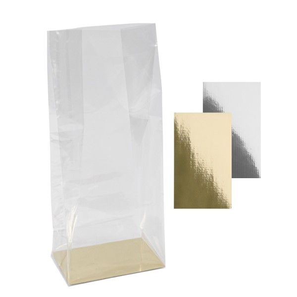 Blockbodenbeutel, 12cm x 8cm, 27cm hoch, mit Einlegeboden, 30 Stück