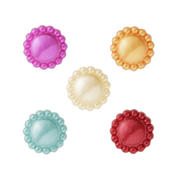 Zier-Halbperlen in 5 Farben, Ø 10,6 mm, 250 Stück