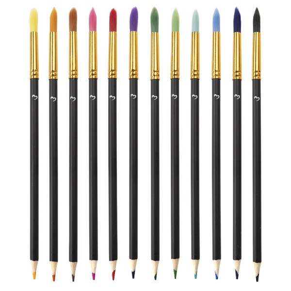 Aquarell-Stifte mit Pinsel 2 in 1, verschiedene Farben, 12 Stück